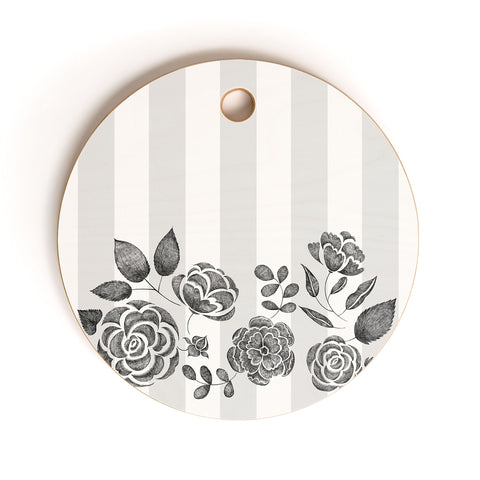 Pimlada Phuapradit Peony Stencil Cutting Board Round