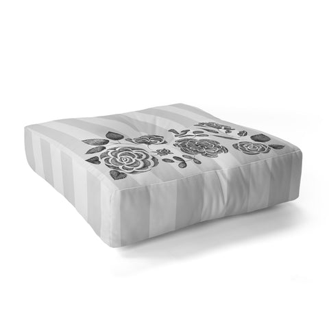 Pimlada Phuapradit Peony Stencil Floor Pillow Square