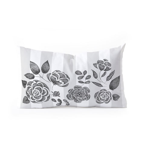 Pimlada Phuapradit Peony Stencil Oblong Throw Pillow
