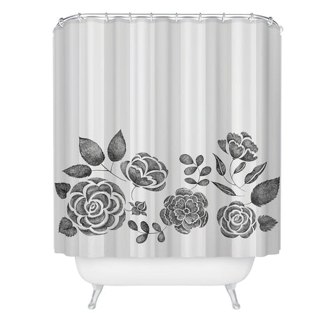Pimlada Phuapradit Peony Stencil Shower Curtain