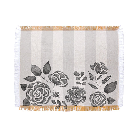 Pimlada Phuapradit Peony Stencil Throw Blanket