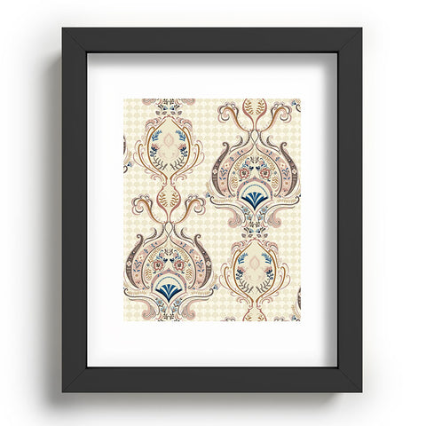 Pimlada Phuapradit Pink and Off white Floral Damasks Recessed Framing Rectangle