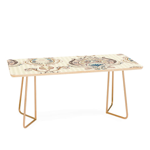 Pimlada Phuapradit Pink and Off white Floral Damasks Coffee Table