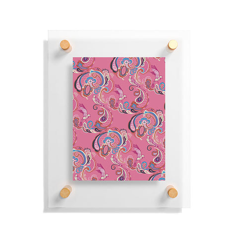 Pimlada Phuapradit Pink Paisley Birds Floating Acrylic Print