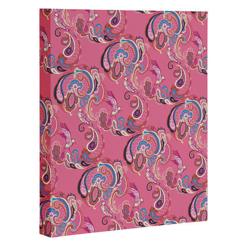 Pimlada Phuapradit Pink Paisley Birds Art Canvas