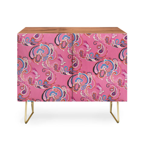 Pimlada Phuapradit Pink Paisley Birds Credenza