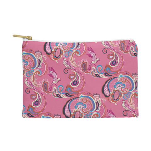 Pimlada Phuapradit Pink Paisley Birds Pouch