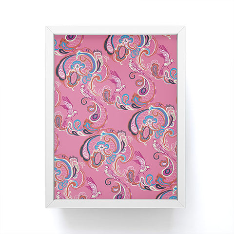 Pimlada Phuapradit Pink Paisley Birds Framed Mini Art Print