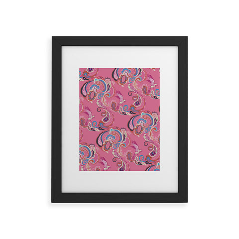 Pimlada Phuapradit Pink Paisley Birds Framed Art Print