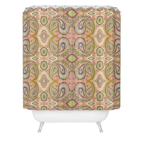 Pimlada Phuapradit Pink Paisley Shower Curtain