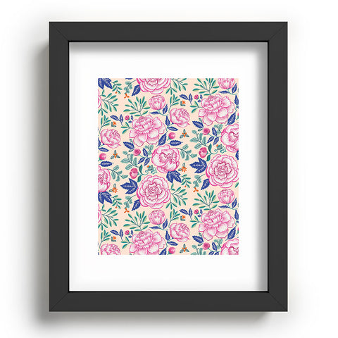 Pimlada Phuapradit Pink Peonies Pattern Recessed Framing Rectangle