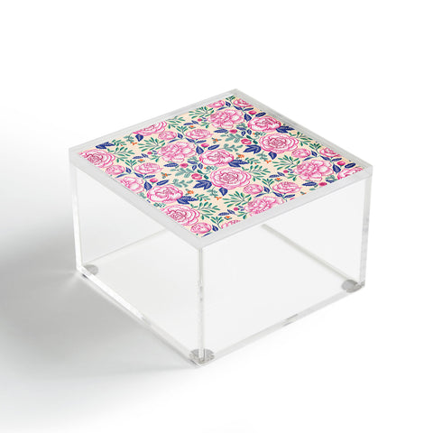 Pimlada Phuapradit Pink Peonies Pattern Acrylic Box