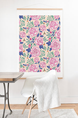 Pimlada Phuapradit Pink Peonies Pattern Art Print And Hanger