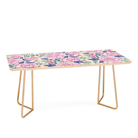 Pimlada Phuapradit Pink Peonies Pattern Coffee Table