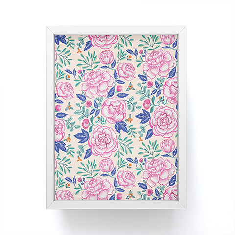 Pimlada Phuapradit Pink Peonies Pattern Framed Mini Art Print