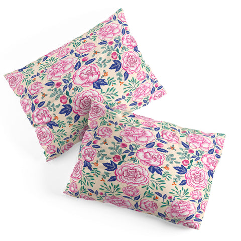 Pimlada Phuapradit Pink Peonies Pattern Pillow Shams