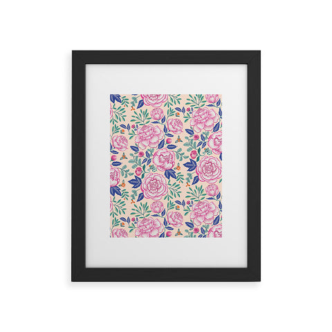 Pimlada Phuapradit Pink Peonies Pattern Framed Art Print