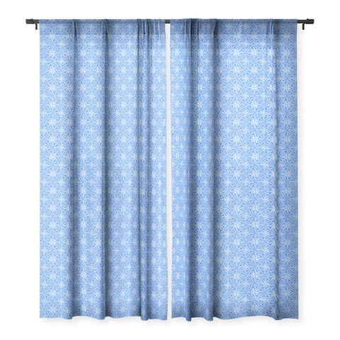 Pimlada Phuapradit Plumeria in blue Sheer Window Curtain