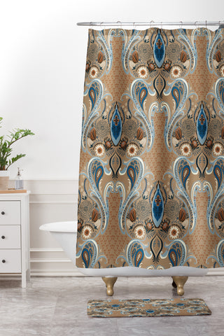 Pimlada Phuapradit Protea flowers and damasks Shower Curtain And Mat