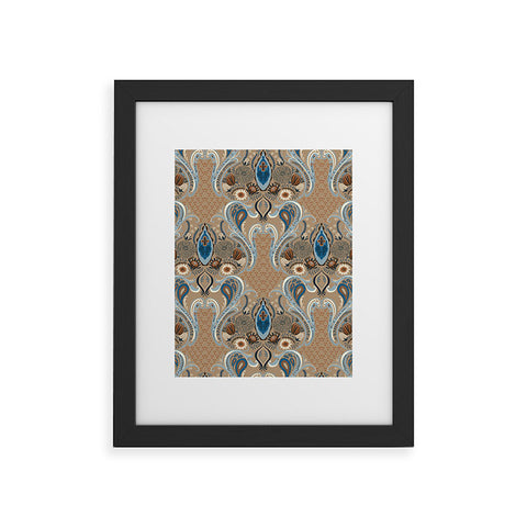 Pimlada Phuapradit Protea flowers and damasks Framed Art Print