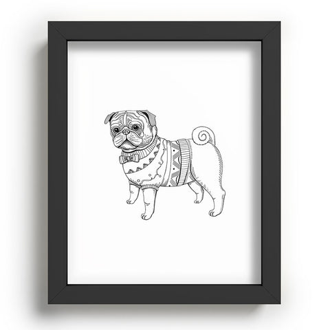 Pimlada Phuapradit pug line art Recessed Framing Rectangle