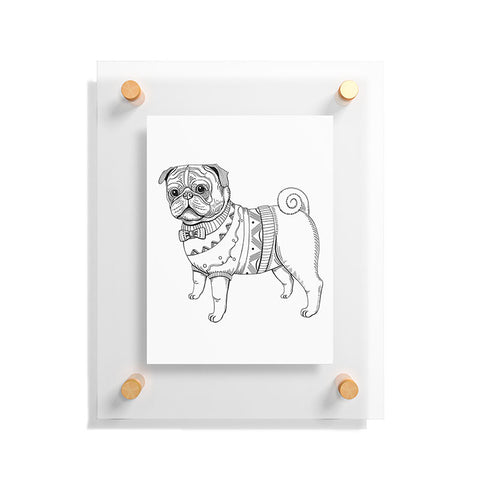 Pimlada Phuapradit pug line art Floating Acrylic Print