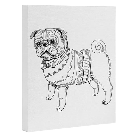 Pimlada Phuapradit pug line art Art Canvas