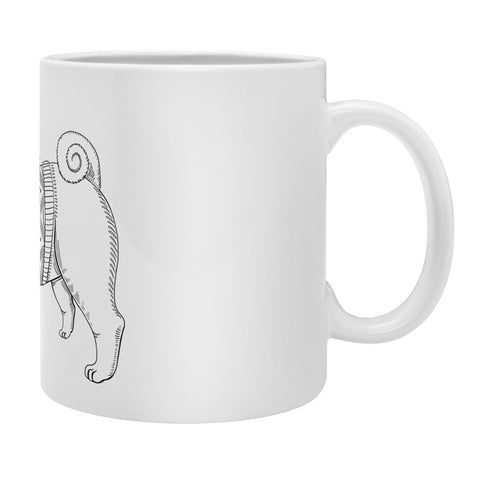 Pimlada Phuapradit pug line art Coffee Mug