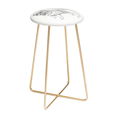 Pimlada Phuapradit pug line art Counter Stool