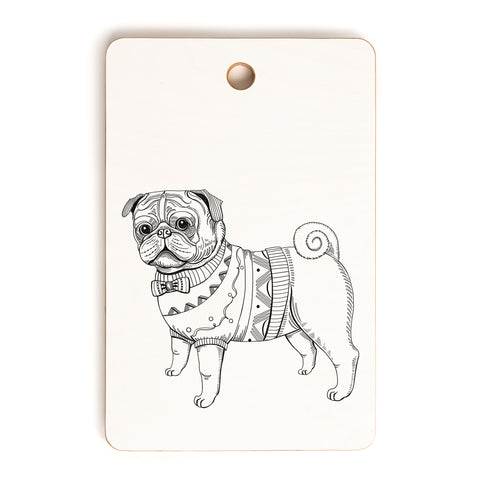 Pimlada Phuapradit pug line art Cutting Board Rectangle