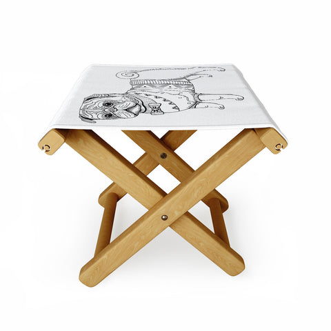 Pimlada Phuapradit pug line art Folding Stool