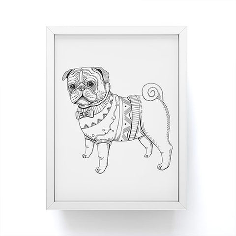 Pimlada Phuapradit pug line art Framed Mini Art Print