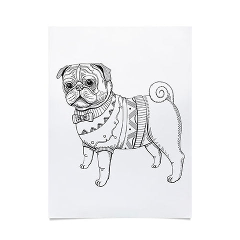 Pimlada Phuapradit pug line art Poster