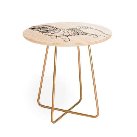 Pimlada Phuapradit pug line art Round Side Table