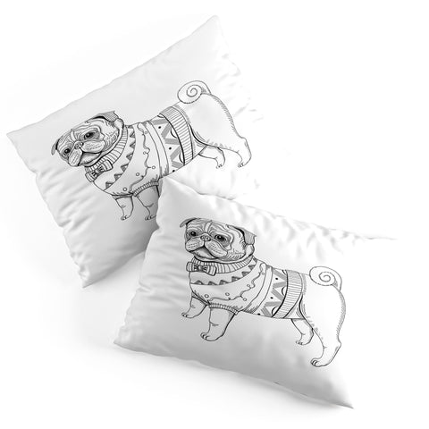 Pimlada Phuapradit pug line art Pillow Shams