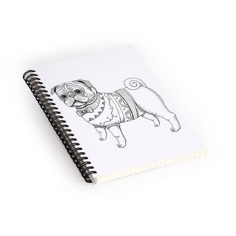 Pimlada Phuapradit pug line art Spiral Notebook