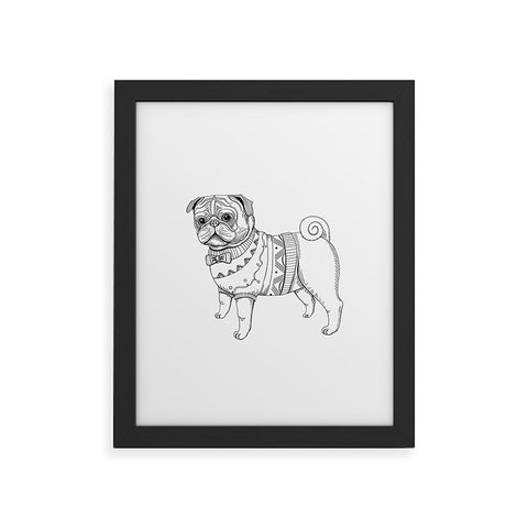 Pimlada Phuapradit pug line art Framed Art Print