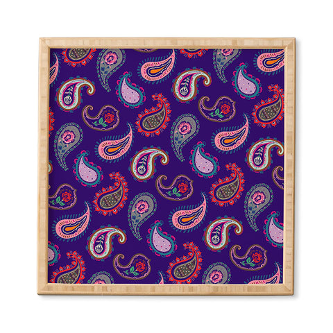 Pimlada Phuapradit Purple Paisleys Framed Wall Art