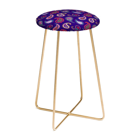Pimlada Phuapradit Purple Paisleys Counter Stool