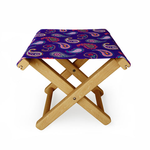 Pimlada Phuapradit Purple Paisleys Folding Stool