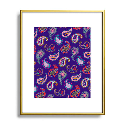 Pimlada Phuapradit Purple Paisleys Metal Framed Art Print