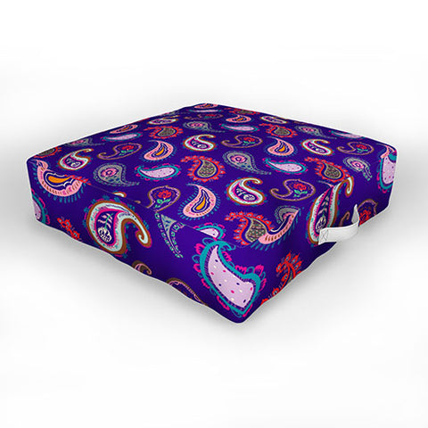 Pimlada Phuapradit Purple Paisleys Outdoor Floor Cushion