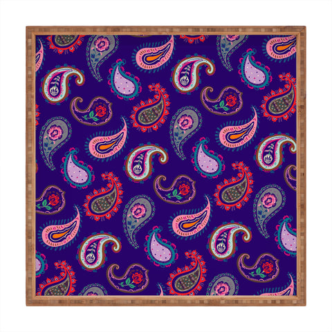 Pimlada Phuapradit Purple Paisleys Square Tray