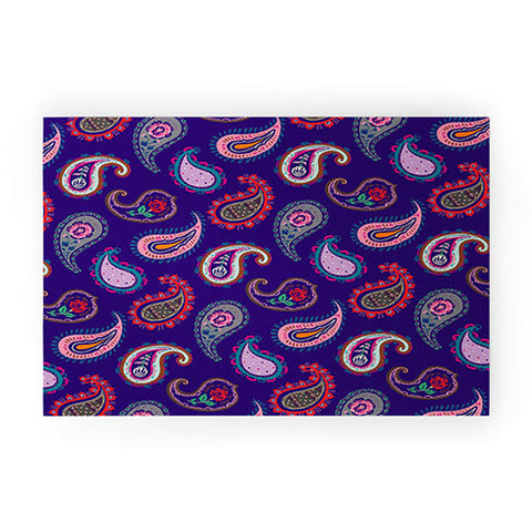 Pimlada Phuapradit Purple Paisleys Welcome Mat