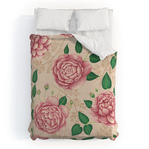 Pimlada Phuapradit Rose and Fern Duvet Cover