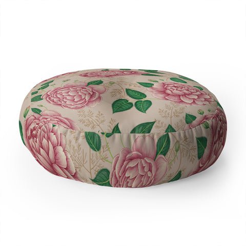 Pimlada Phuapradit Rose and Fern Floor Pillow Round