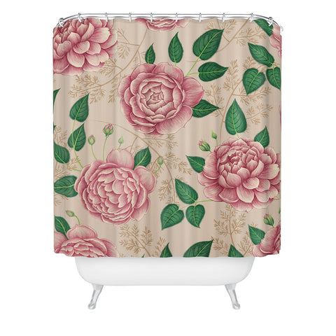 Pimlada Phuapradit Rose and Fern Shower Curtain