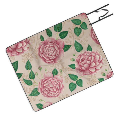 Pimlada Phuapradit Rose and Fern Picnic Blanket