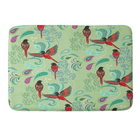 Pimlada Phuapradit Scarlet Minivet Memory Foam Bath Mat