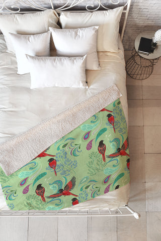 Pimlada Phuapradit Scarlet Minivet Fleece Throw Blanket